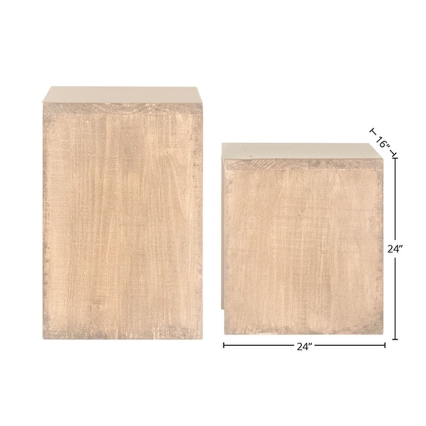 Evie Set of 2 Nesting Side Tables, Medium Brown