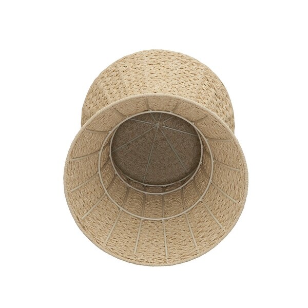 Handwoven Woven Paper Rope Woven Stool, Elegant Woven Braid with Sturdy Metal Frame, Beautiful Hourglass Profile, Multipurpose