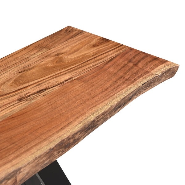 Rustic Industrial Solid Wood Console Table in Natural