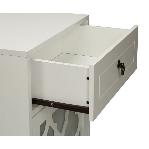 Faddish Side Table, White
