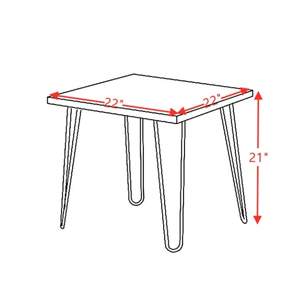 Square End Table, Sofa Table with Marble Top and Metal Geometric Leg