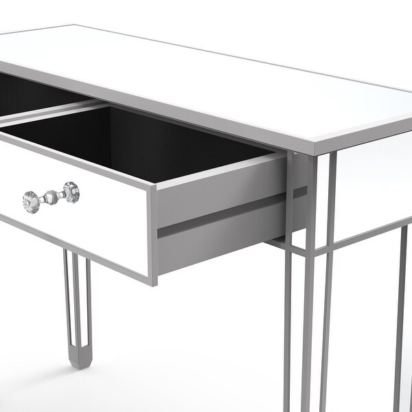 Mirrored Console Table Entry Table with 2 Drawers, Accent Sofa Table for Living Room