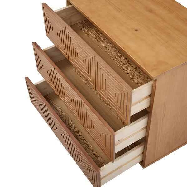 BIKAHOM Solid Wood 3 Drawer Dresser for Bedroom, Storage Organizer for Hallway,Stylish Dressers, Side Table for Living Room