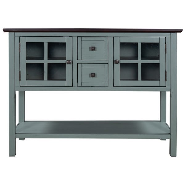 45'' Modern Console Table Sofa Table for Living Room with 2 Drawers, 2 Cabinets and 1 Shelf