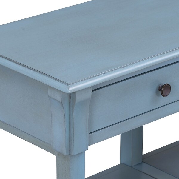 Console Table with Ample Storage, Open Shelves and Drawers