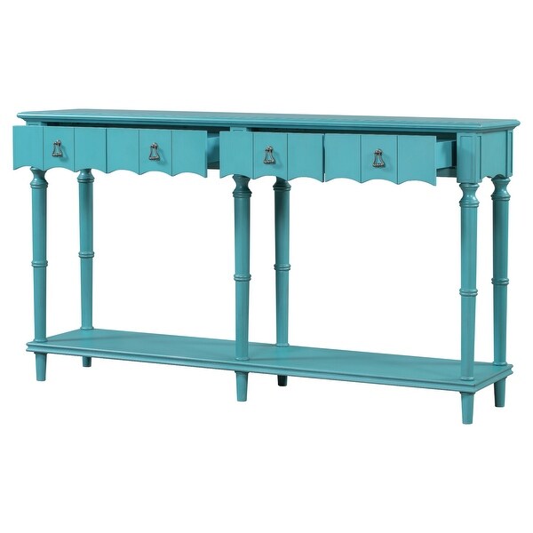 Console Table for Living Room with 4 Storage Drawers and 1 Shelf