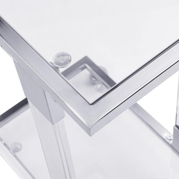 Sofa Table,Glass Top C Shape Square Table