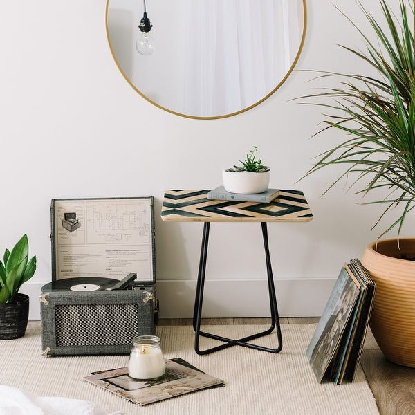 Deny Designs Watercolor Diamonds Side Table (Round or square, 2 leg options)