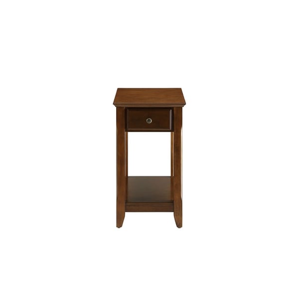 Side Table, Sofa Table Snack Table with Bottom Shelf and 1 Drawer