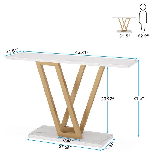 Console Sofa Table, Industrial Entryway Table for Hallway
