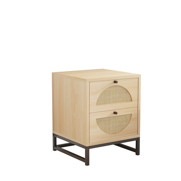 2 Drawer side table,Nightstand Bedroom Storage Drawer Table