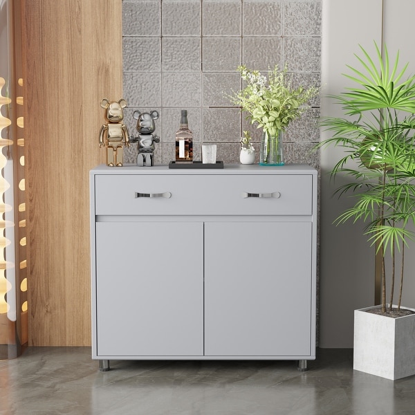 Modern Side Table with Drawer and Cabinet