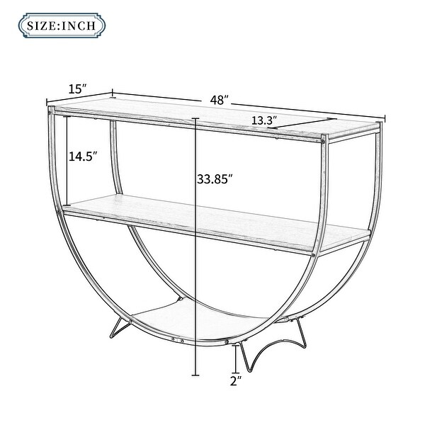 Industrial Demilune Textured Metal Wood Console Table,Distressed Brown