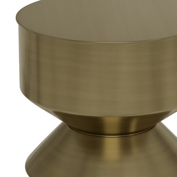 WYNDENHALL Clover Modern 14 inch Wide Metal Side Table in Black/Brass, Fully Assembled - 14