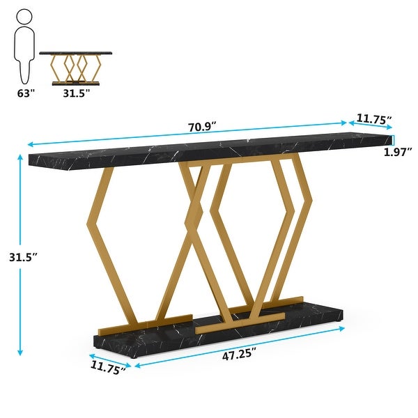 70.9 Inch Long Sofa Console Table for Entryway,Modern Hallway Accent Tables with Stylish Metal Legs