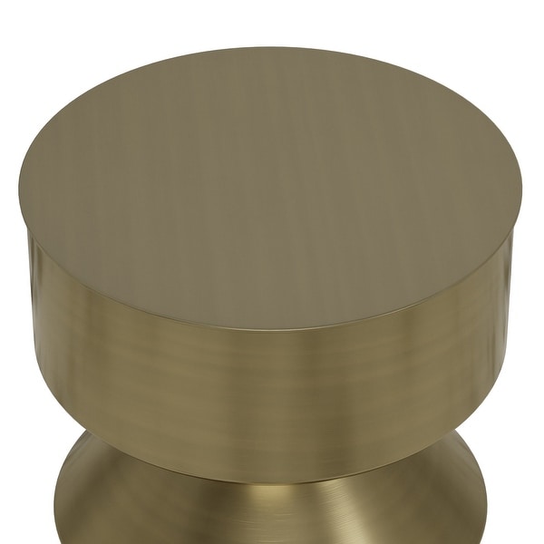 WYNDENHALL Clover Modern 14 inch Wide Metal Side Table in Black/Brass, Fully Assembled - 14