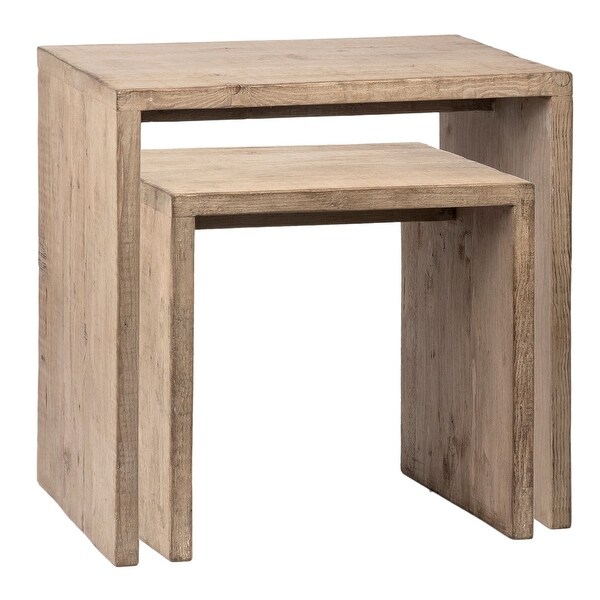 Evie Set of 2 Nesting Side Tables, Medium Brown
