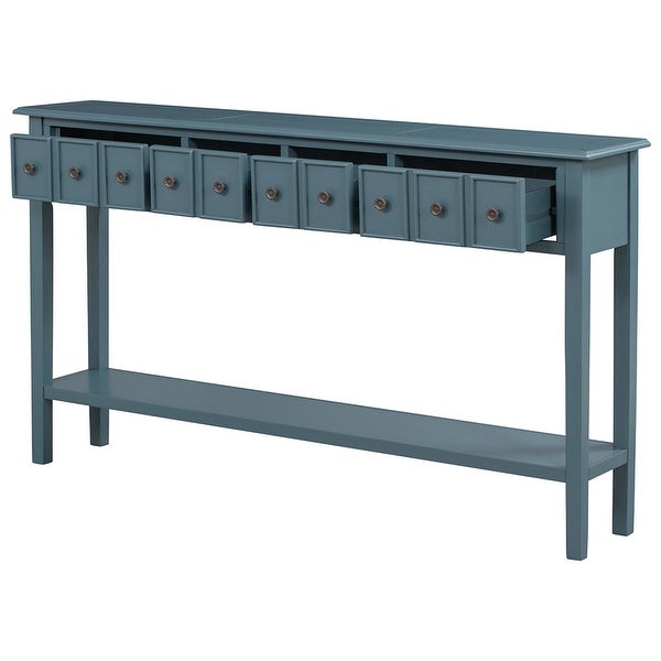 Entryway Console Table, Sofa Table with Two Drawers and Bottom Shelf