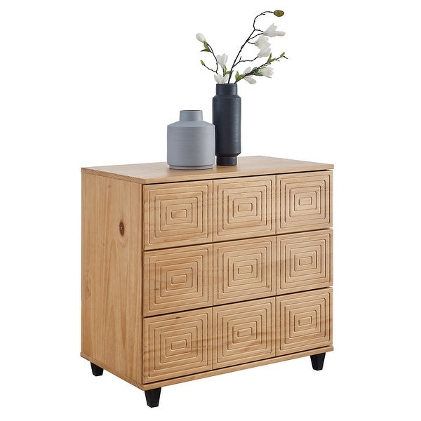 BIKAHOM Solid Wood 3 Drawer Dresser for Bedroom, Storage Organizer for Hallway,Stylish Dressers, Side Table for Living Room