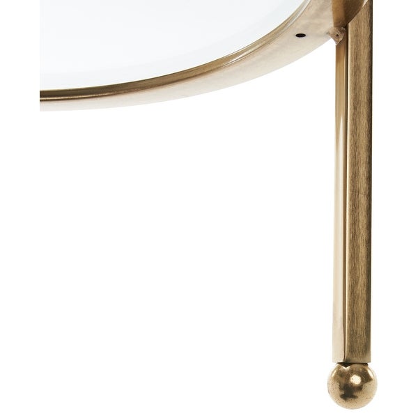 Adore Decor Addison Modern Glass and Metal Side Table, Decorative Small Accent for Living Room, 18