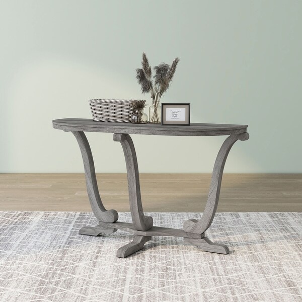 DH BASIC Modern Farmhouse Vintage Grey Oak 48-inch Entryway Console Table by Denhour