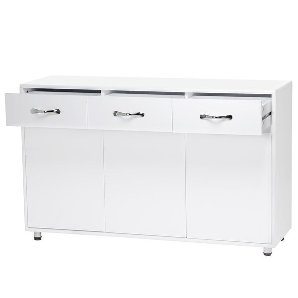 Three Doors Side Table-Grey,3 Times Painting Process,Simple design