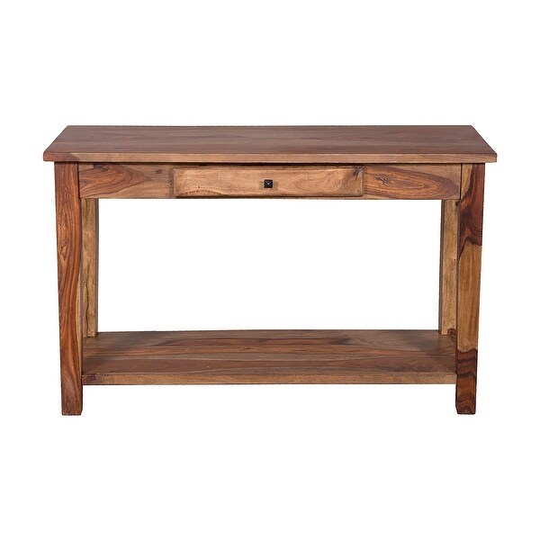 Porter Designs Taos Traditional Solid Sheesham Wood Console Table, Brown