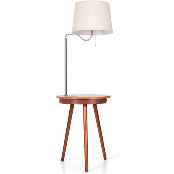 End Table Floor Lamp Table Lighting Wireless, Side Table with Charger