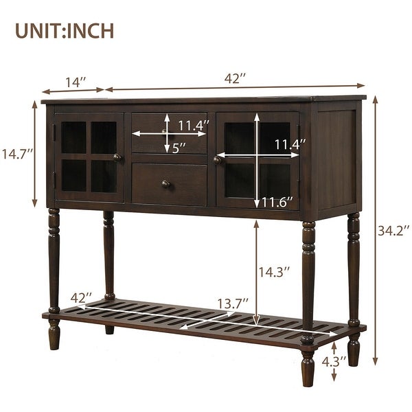 Console Table with Bottom Shelf, Storage Cabinet Living Room