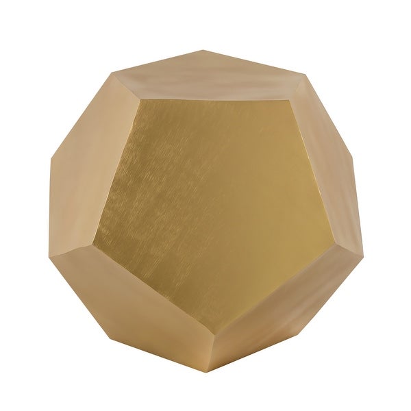 Pasargad Home Mona Diamond Shape Iron Side Table, Brass Finish - 12