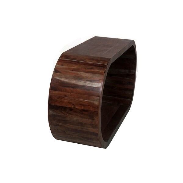 Porter Designs Ellipse Contemporary Solid Acacia Wood Console Table, Gray