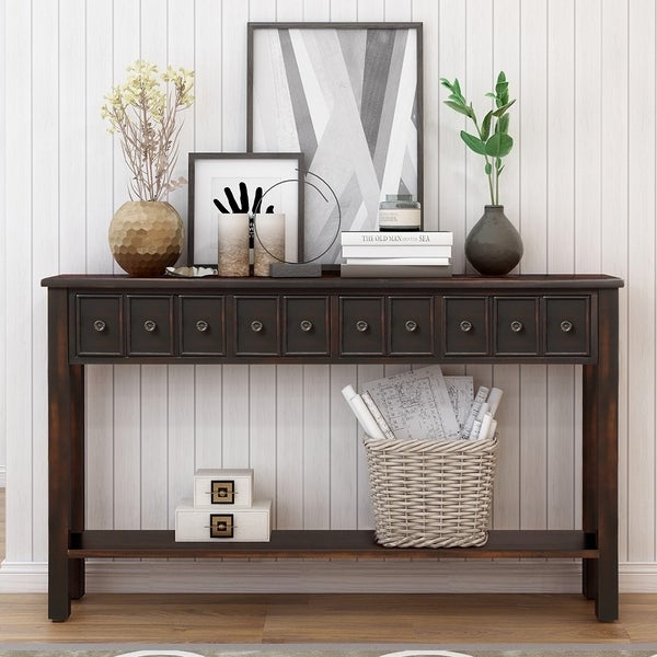 Rustic Entryway Console Table, 60