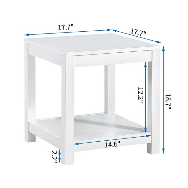 Side table , 2-tier Small Space End Table with Storage Shelf