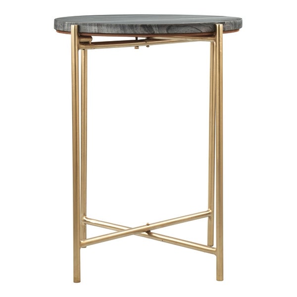 David Side Table Gray and Gold