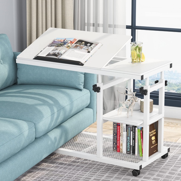 Height Adjustable C Table Mobile Couch Sofa Bedside Laptop Desk