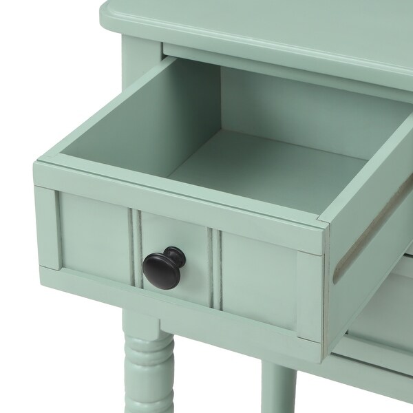 Narrow Console Table, Slim Sofa Table with Three Storage Drawers