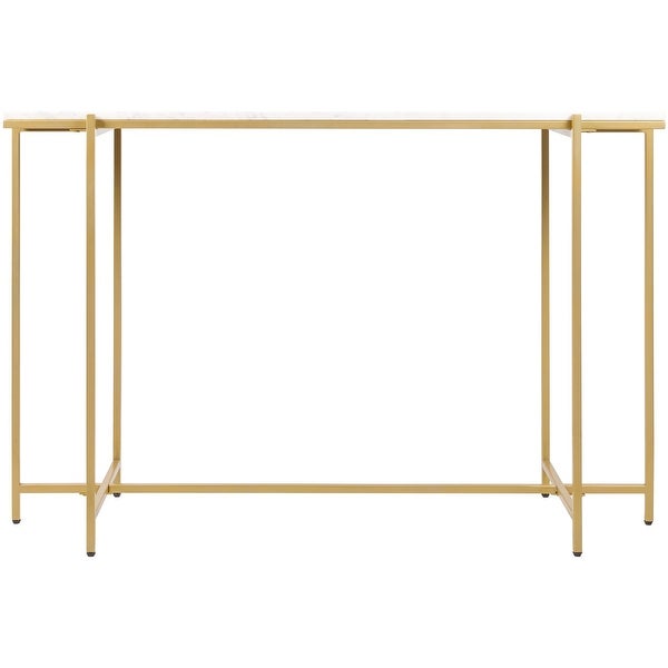 Riaz Genuine Marble and Metal Console Table - 30