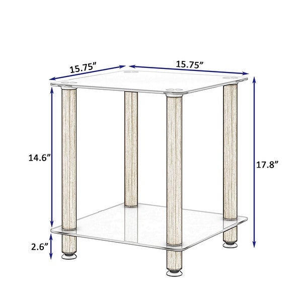 1-Piece Black Side Table , 2-Tier Space End Table ,Modern Night Stand, Sofa table, Side Table with Storage Shelve