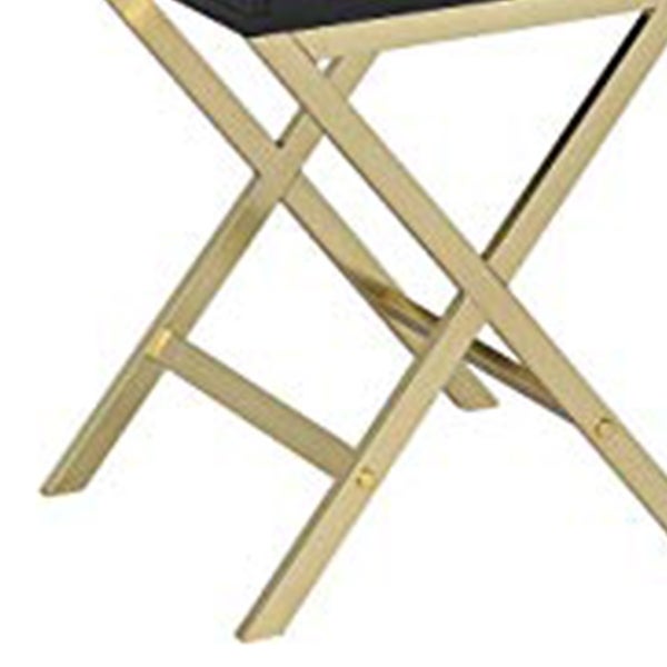 Stylish Side Table, Black and Gold