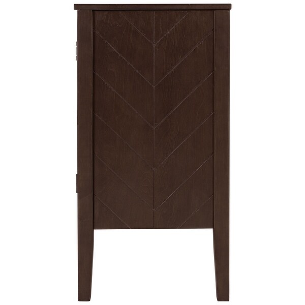 Accent Storage Cabinet Wooden Cabinet with Adjustable Shelf and 3 Doors, Console Tables for Entryway, Living Room, Bedroom