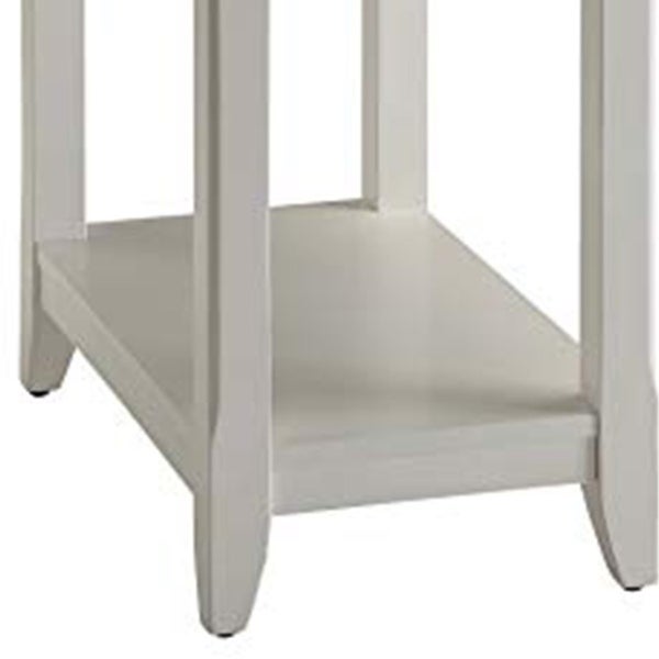 Affiable Side Table, White - 23 H x 22 W x 13 L Inches