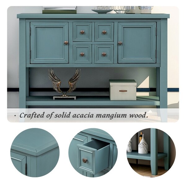 Table buffet sideboard Sofa table with storage drawers, cabinets and bottom shelf