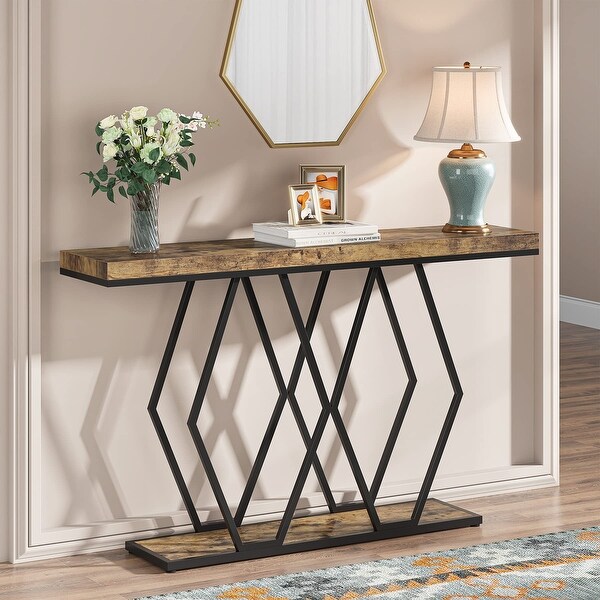 Gold Console Table, Modern Sofa Table for Entryway Living Room