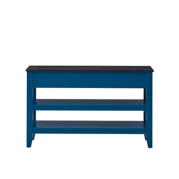 48'' Modern Console Table Sofa Table with 3 Drawers and 2 Shelves, Entryway Table with PineWood Top for Living Room and Hallway