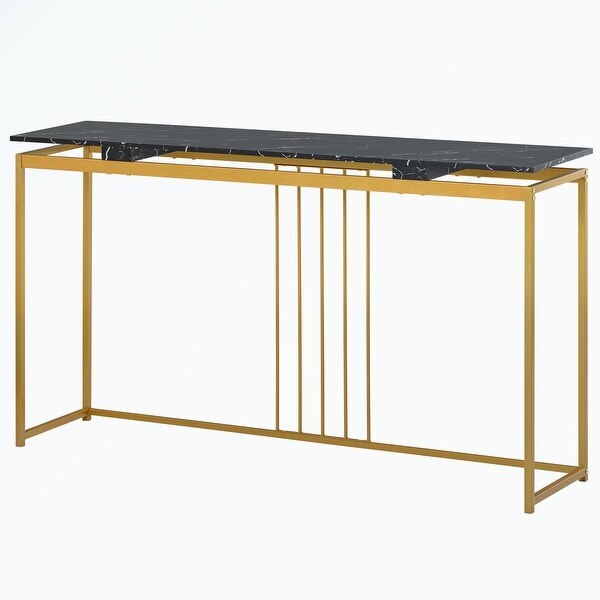 Console Table, Extra Long Entryway Table with Metal Frame