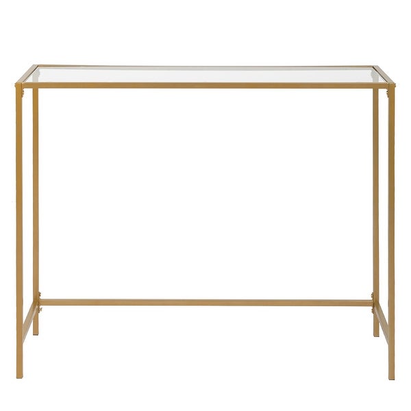 Modern Console Sofa Table, Tempered Glass Entryway Table for Hallway