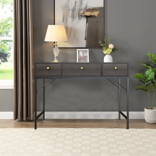 42 Inch Accent Sofa Table, Industrial Console Table