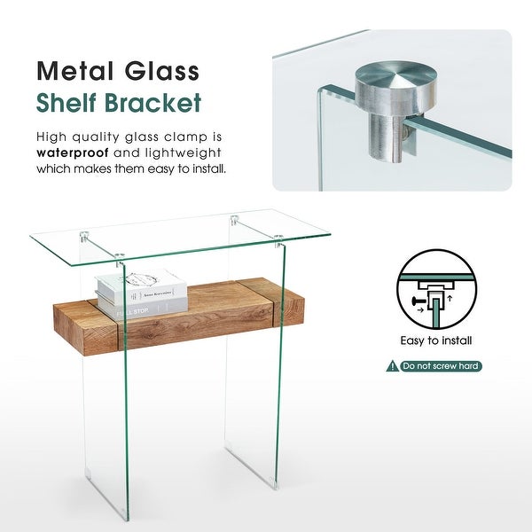 Ivinta Narrow Glass Console Table with Storage, 31.5'' Modern Sofa Table for Small Space