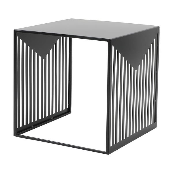 LeisureMod Cisco Modern Square Powder-Coated Steel Finish Side Table - 15.8