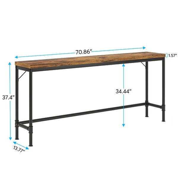 71-Inch Long Narrow Console Table, 37.4 Inches Height Bar Table